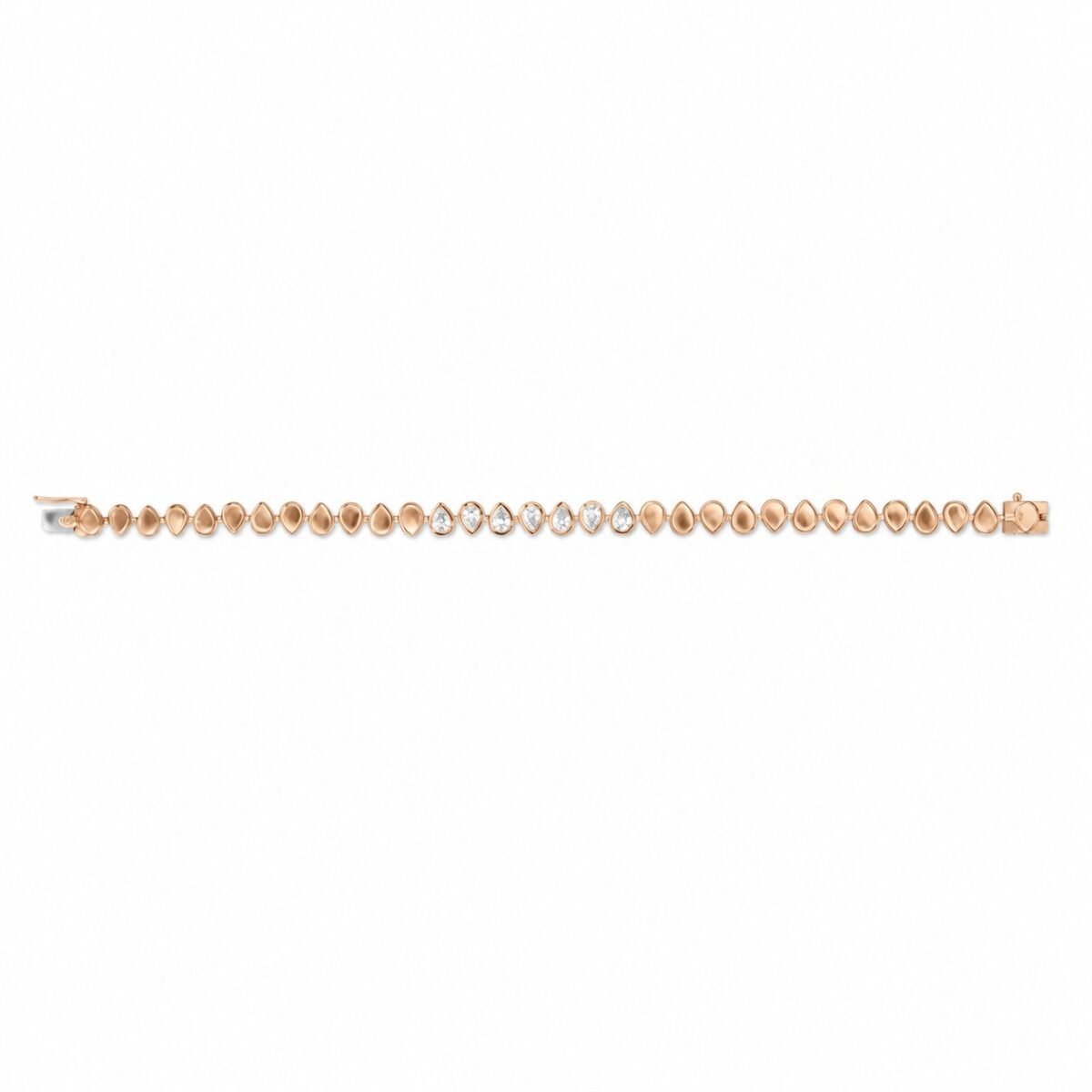 18K Gold Pear Shaped Lab-Grown Diamond Tennis Bracelet for Women