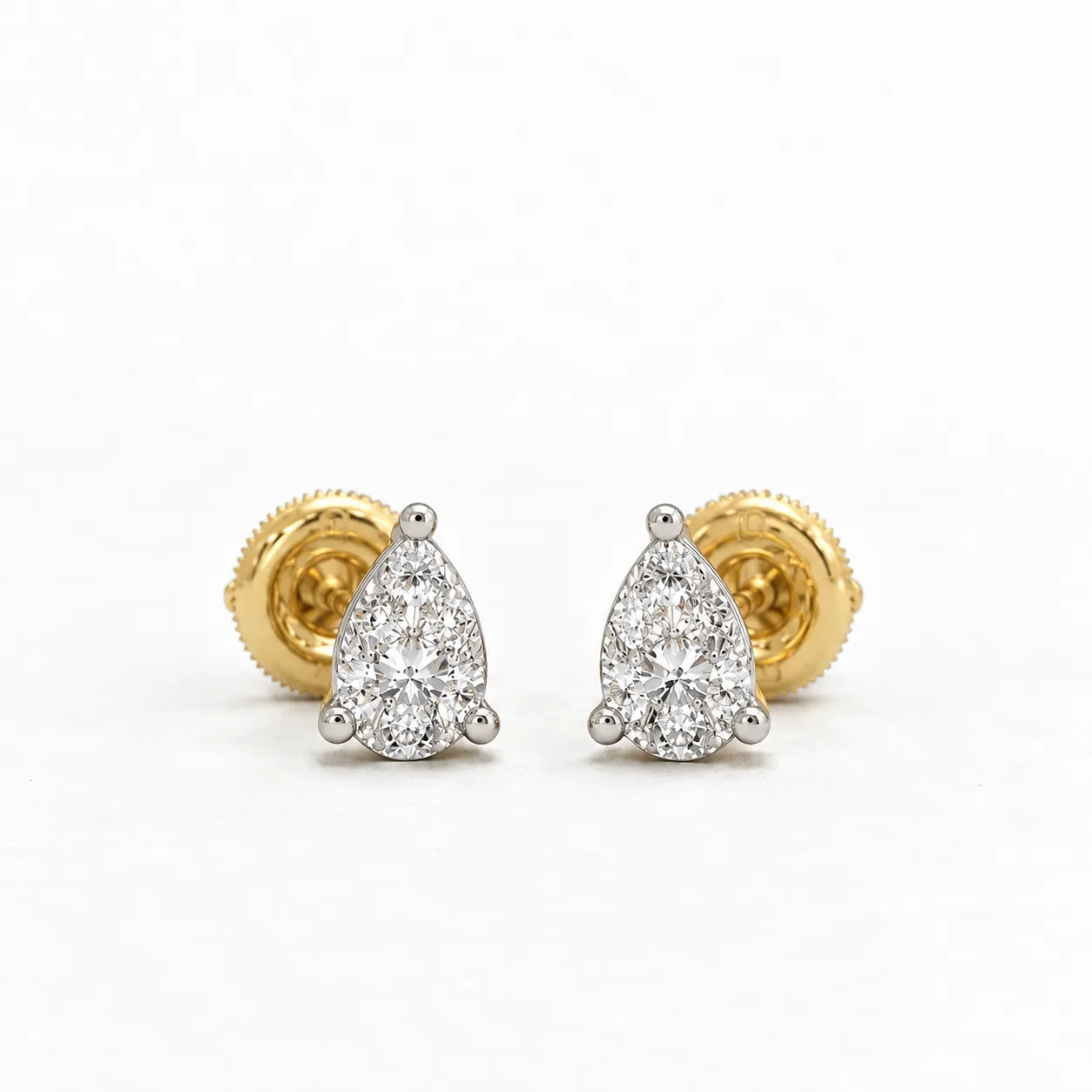 Teardrop Lab Grown Diamond Stud Earrings for Women Elegant teardrop lab grown diamond stud earrings in 14K yellow gold