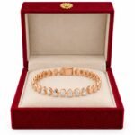 18K Gold Pear Shaped Lab-Grown Diamond Tennis Bracelet for Women