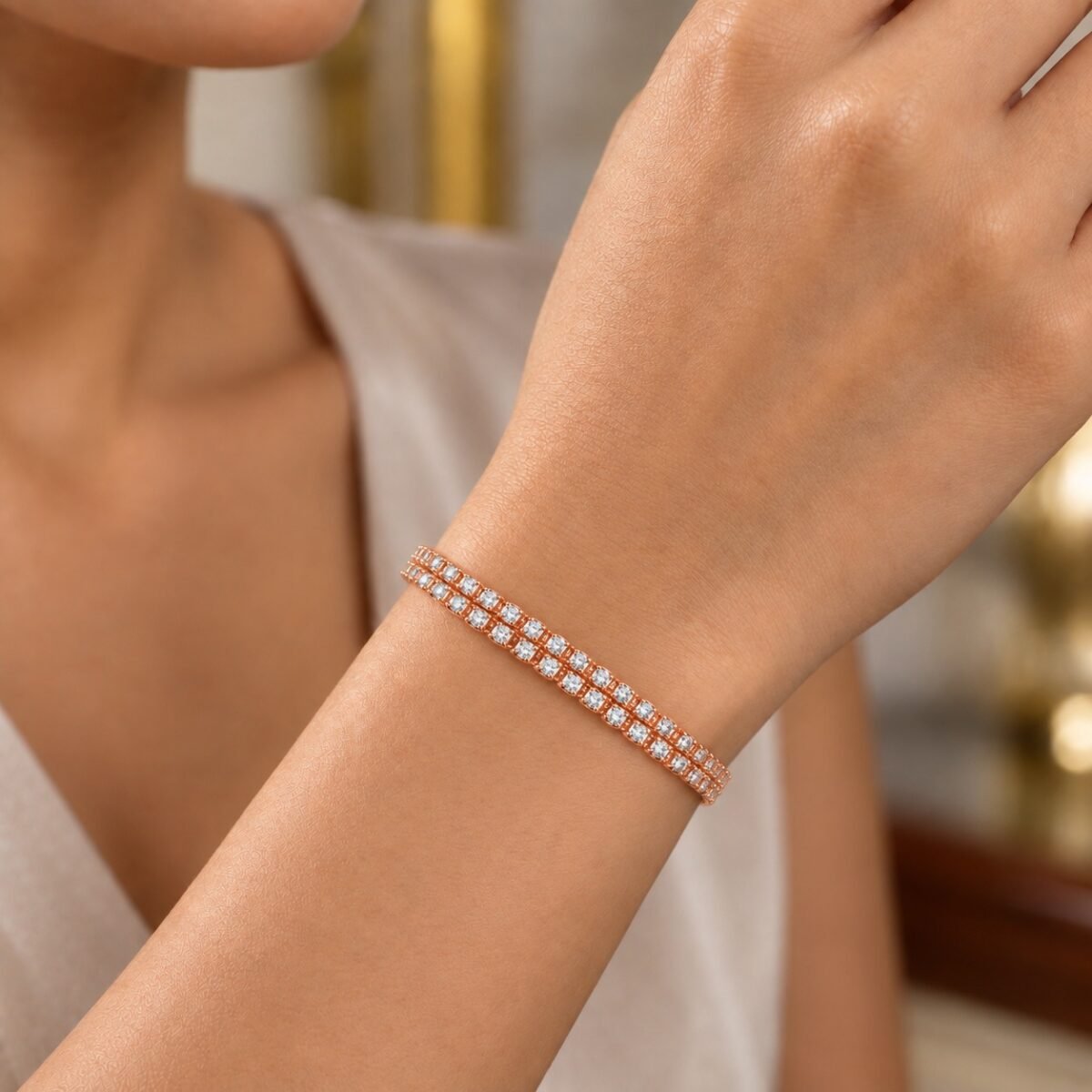 18K Gold Eloria Lab-Grown Diamond Tennis Bracelet