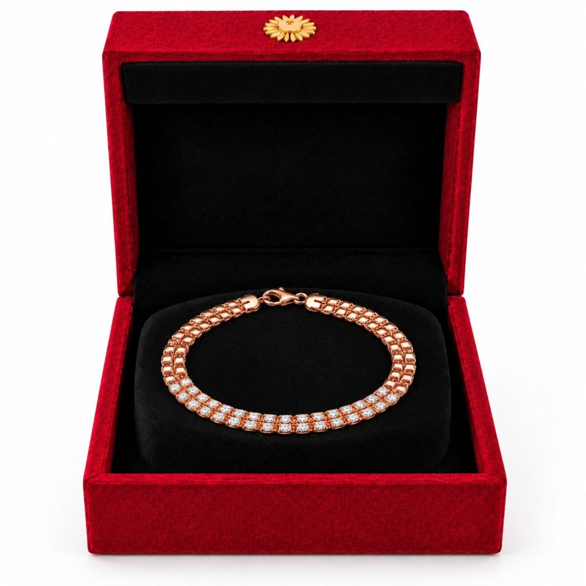 18K Gold Twin Link Lab-Grown Diamond Tennis Bracelet for Women - Image 5