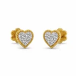Heart-shaped lab grown diamond earrings in 14K yellow gold