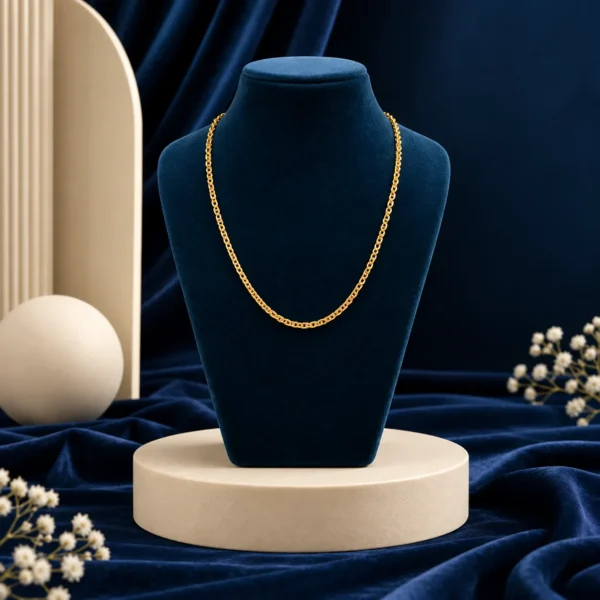 Yellow Gold Chain on Navy Blue Jewellery Display Dummy – Pure Gems World
