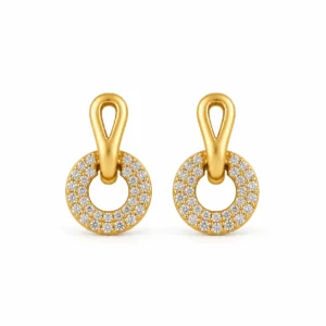 Elegant Circle Loop Lab Grown Diamond Earrings for Women 1 Carat