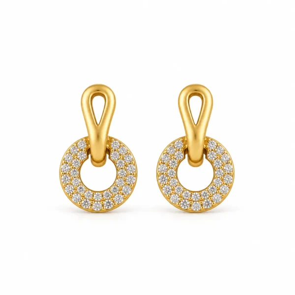 Elegant Circle Loop Lab Grown Diamond Earrings for Women 1 Carat