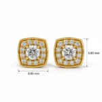 Elegant Halo Lab Grown Diamond Stud (Earrings) for Women – 18K Gold - Image 4