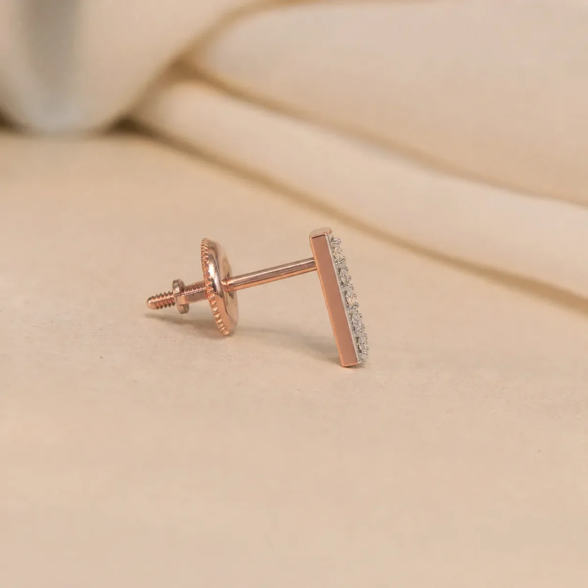 Timeless Triangle Lab Grown Diamond Stud (Earrings) for Women – Elegant 18K Gold - Image 3
