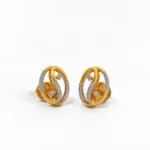 Luxury interlocking loop lab grown diamond stud earrings for women in 14K yellow gold