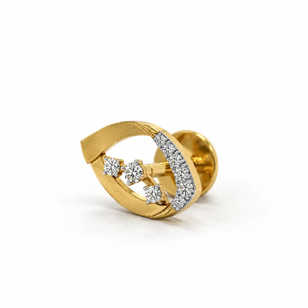 Luxury Oval Loop Lab Grown Diamond Stud (Earrings) for Women – Brilliant Round Diamond Accents in 18k Gold - Image 2