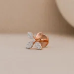 Elegant Floral Lab Grown Diamond Stud Earrings for Women – Premium 18K Rose Gold - Image 2