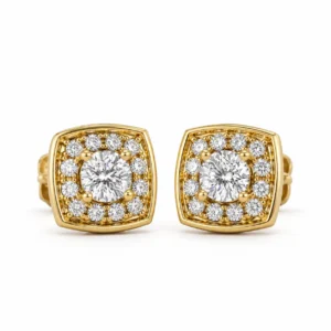 Elegant Halo Lab Grown Diamond Stud Earrings for Women 1.48 Carat