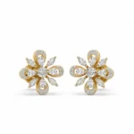 Luxury Floral Petal Lab Grown Diamond Stud Earrings for Women 1.04 Carat