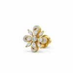 Luxury Floral Petal Lab Grown Diamond Stud (Earrings) for Women – 18k Gold - Image 2