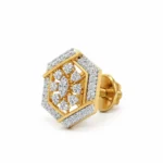 Luxury Hexagon Floral Lab Grown Diamond Stud (Earrings) for Women – 18k Gold - Image 2