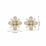 Luxury Floral Petal Lab Grown Diamond Stud (Earrings) for Women – 18k Gold - Image 4