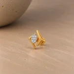 Stylish Geometric Lab Grown Diamond Stud (Earrings) for Women – Sparkling Round Diamonds in 18k Gold - Image 2
