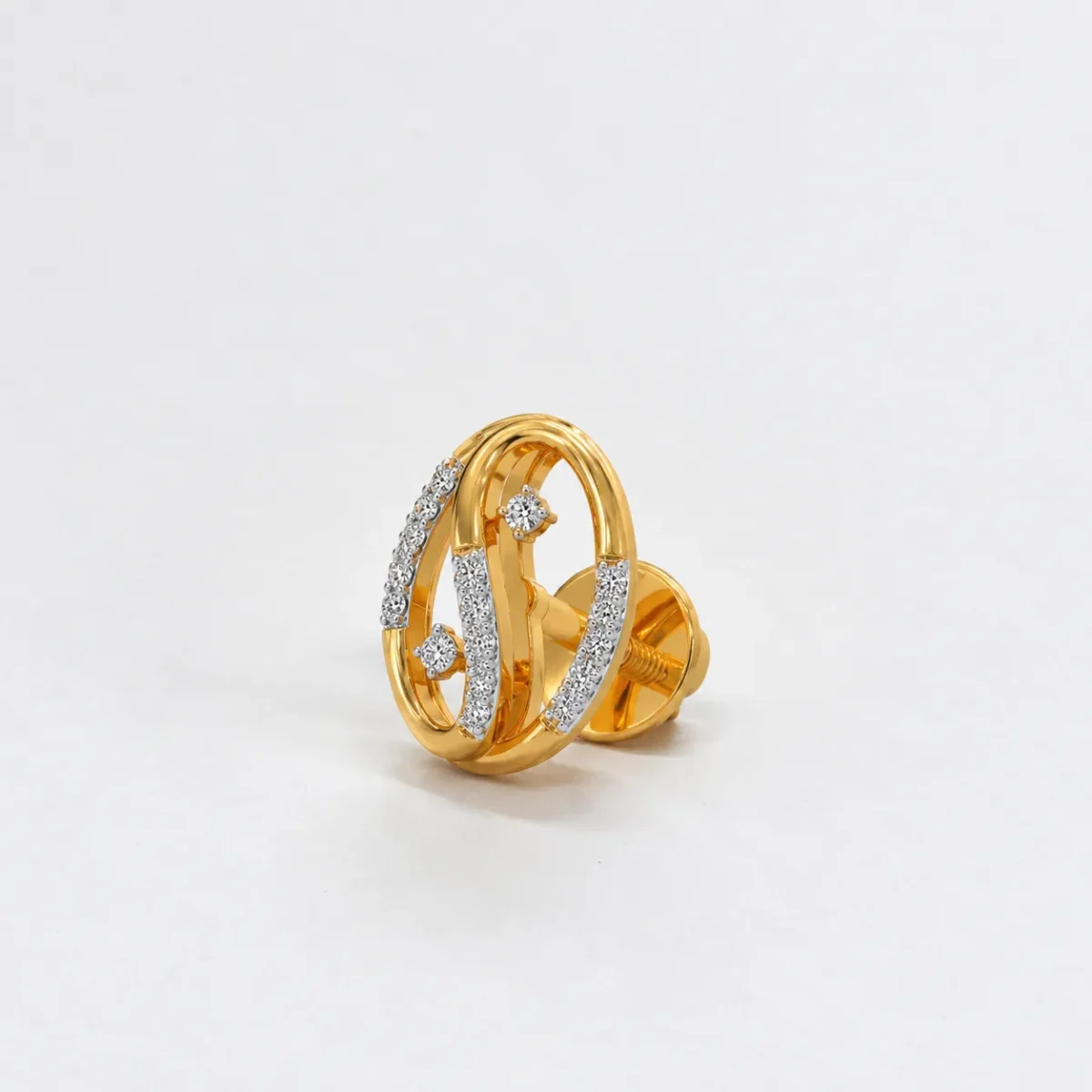 Luxury Interlocking Loop Lab Grown Diamond Stud (Earrings) for Women – Brilliant Diamond Accents in 18k Gold - Image 2