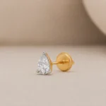 Elegant Teardrop Lab Grown Diamond Stud Earrings for Women – Sparkling 18K Yellow Gold - Image 2