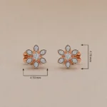 Exquisite Floral Lab Grown Diamond Stud Earrings for Women – Elegant 18K Rose Gold - Image 4
