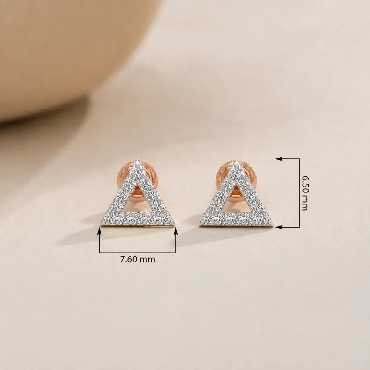 Timeless Triangle Lab Grown Diamond Stud (Earrings) for Women – Elegant 18K Gold - Image 4