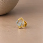 Luxury Geometric Floral Diamond Stud (Earrings) for Women – Brilliant Lab Grown Diamonds in 18k Gold - Image 2