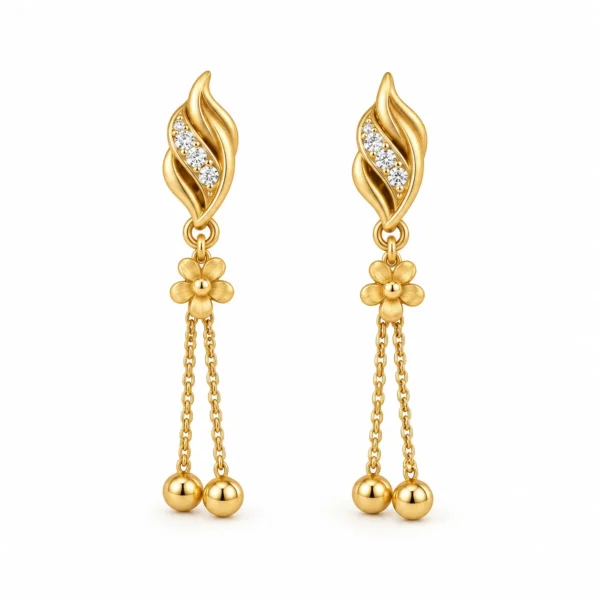 Elegant Floral Drop Lab Grown Diamond Earrings for Women 0.20 Carat