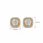 Luxury Cushion Halo Lab Grown Diamond Stud (Earrings) for Women – 18k Gold - Image 4