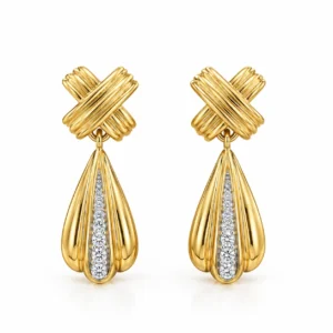 Luxury Teardrop Lab Grown Diamond Drop Earrings for Women 0.40 Carat
