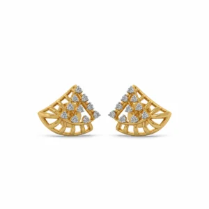 Elegant Fan Design Lab Grown Diamond Stud Earrings for Women 0.30 Carat