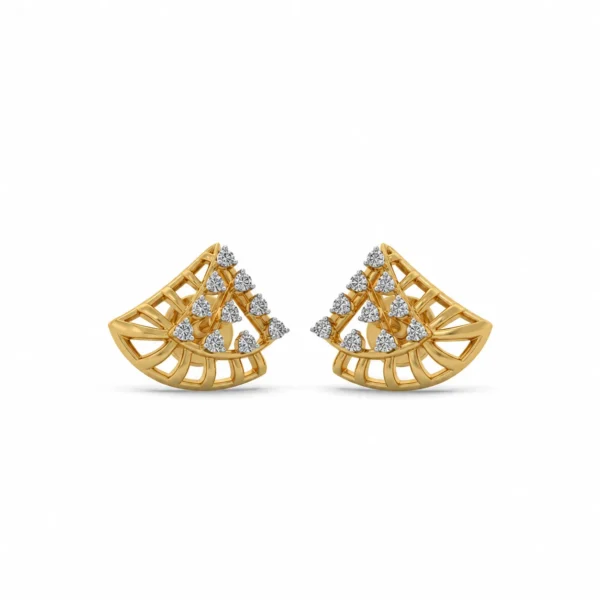 Elegant Fan Design Lab Grown Diamond Stud Earrings for Women 0.30 Carat