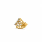 Elegant Fan Design Lab Grown Diamond Stud (Earrings) for Women – 18k Gold - Image 2