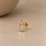 Modern Rectangular Lab Grown Diamond Stud (Earrings) for Women – Elegant 18K Yellow Gold Design - Image 2