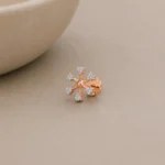 Elegant Snowflake Diamond Stud (Earrings) for Women – Sparkling Lab Grown Diamonds in 18K Gold - Image 2
