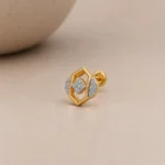 Luxury Geometric Diamond Stud (Earrings) for Women – Sparkling Lab Grown Diamonds in 18K Gold - Image 2