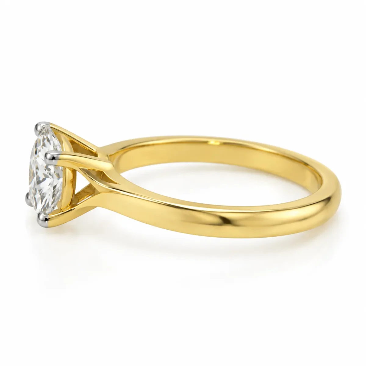 2 Carat Round Cut Lab Grown Diamond Solitaire Engagement Ring – 18K Yellow Gold - Image 3