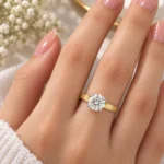 2 Carat Round Cut Lab Grown Diamond Solitaire Engagement Ring – 18K Yellow Gold - Image 4