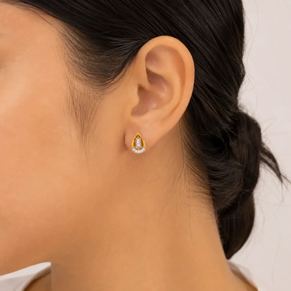 Luxury Teardrop Diamond Stud (Earrings) for Women – Lab Grown Diamonds in 18K Gold - Image 5