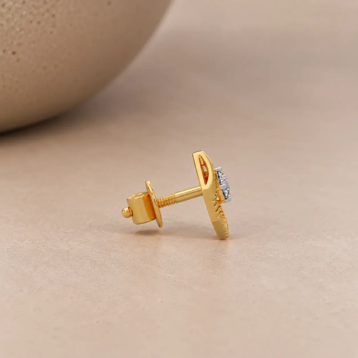 Luxury Hexagonal Lab Grown Diamond Stud (Earrings) for Women – Brilliant Round Diamond in 18K Gold - Image 3
