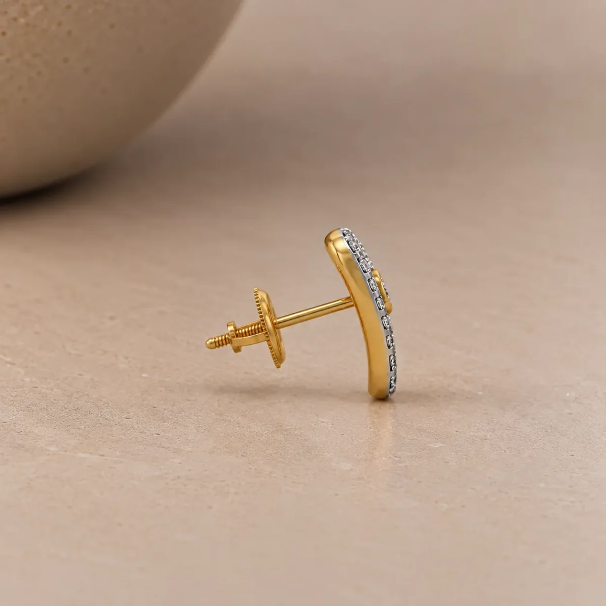 Modern Rectangular Lab Grown Diamond Stud (Earrings) for Women – Elegant 18K Yellow Gold Design - Image 3