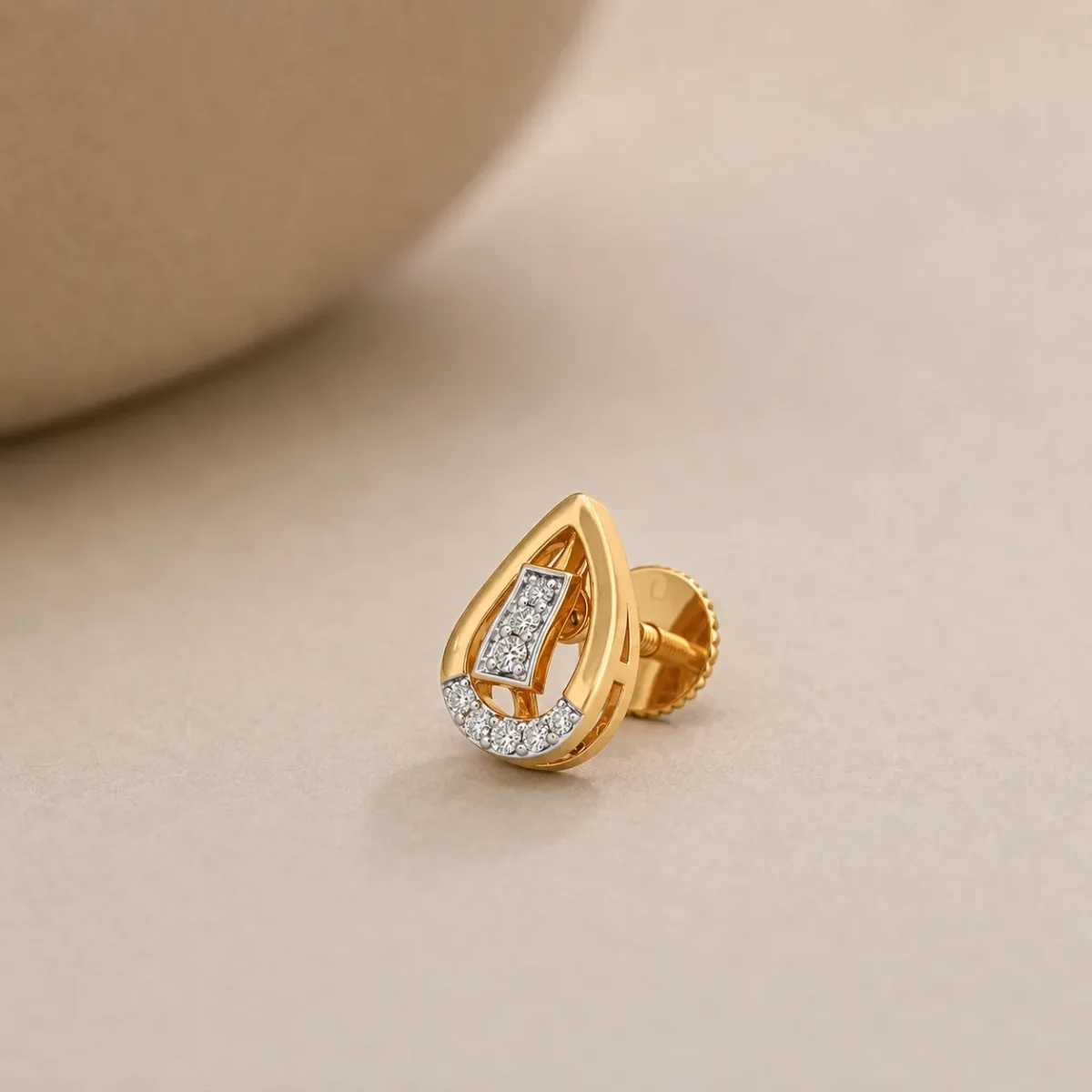 Luxury Teardrop Diamond Stud (Earrings) for Women – Lab Grown Diamonds in 18K Gold - Image 2