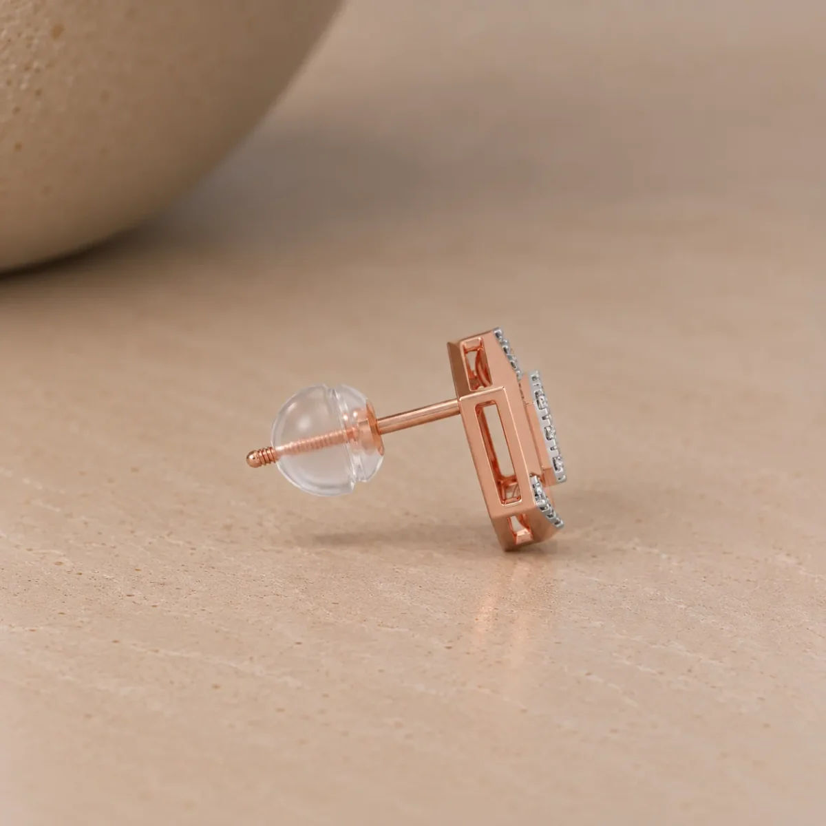 Luxury Hexagonal Lab Grown Diamond Stud (Earrings) for Women – Sparkling 18k Gold Jewellery - Image 3