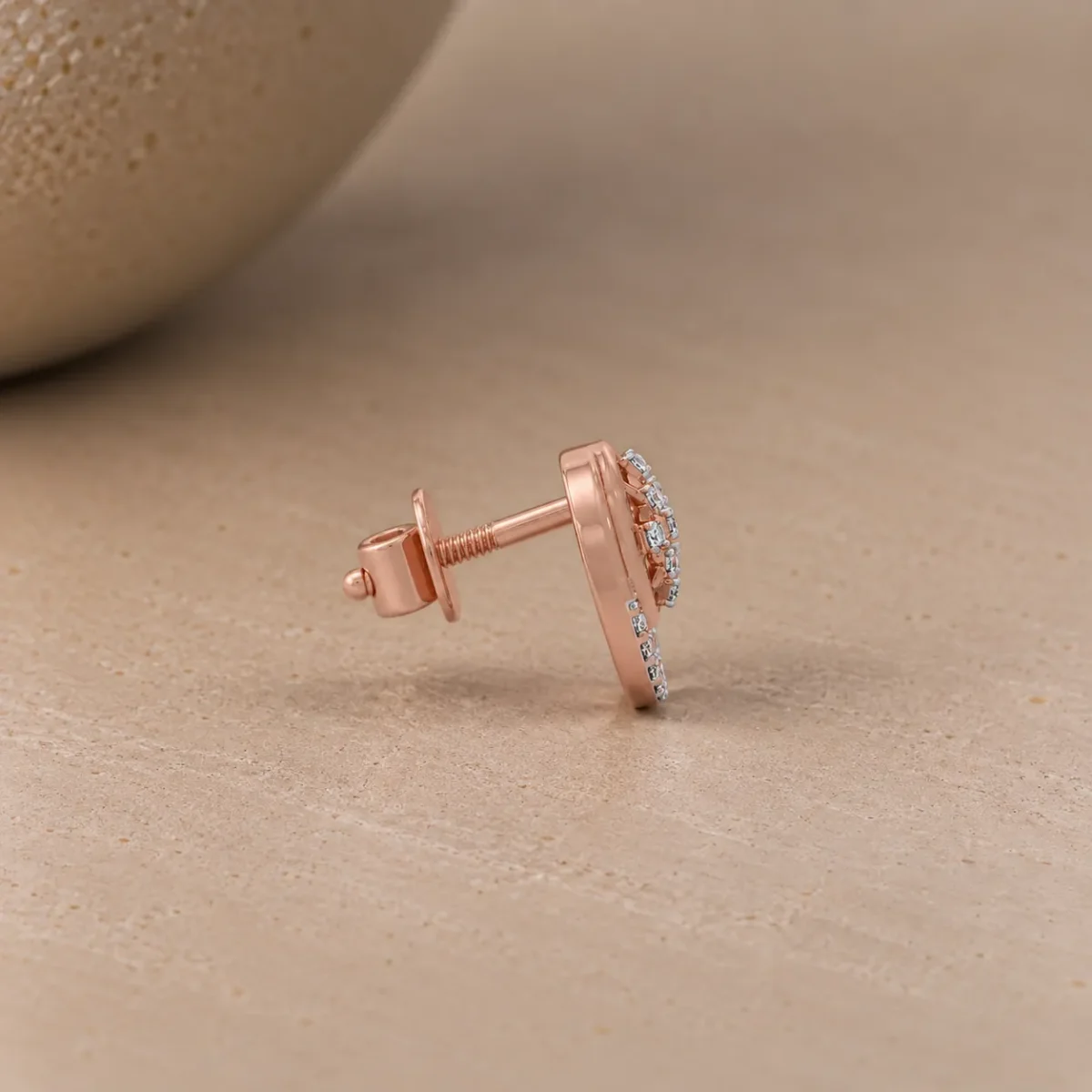 Luxury Floral Hoop-Inspired Lab Grown Diamond Stud (Earrings) for Women – Elegant 18k Gold Design - Image 2