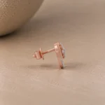 Luxury Floral Hoop-Inspired Lab Grown Diamond Stud (Earrings) for Women – Elegant 18k Gold Design - Image 2