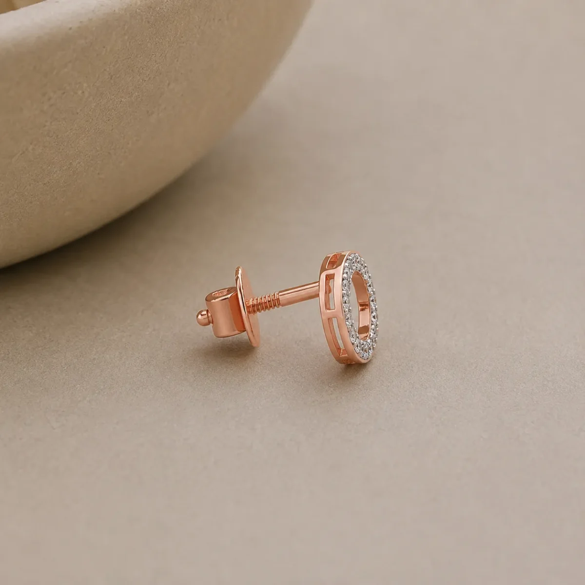 Classic Round Diamond Stud (Earrings) for Women – Elegant Lab Grown Diamonds in 18K Gold - Image 3