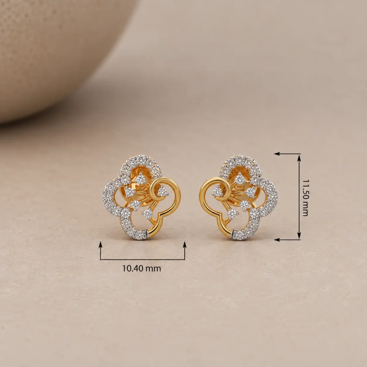 Elegant Floral Loop Lab Grown Diamond Stud (Earrings) for Women – Sparkling 18K Gold Jewellery - Image 4