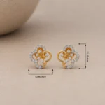 Elegant Floral Loop Lab Grown Diamond Stud (Earrings) for Women – Sparkling 18K Gold Jewellery - Image 4