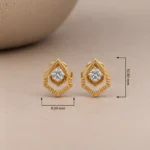 Luxury Hexagonal Lab Grown Diamond Stud (Earrings) for Women – Brilliant Round Diamond in 18K Gold - Image 4
