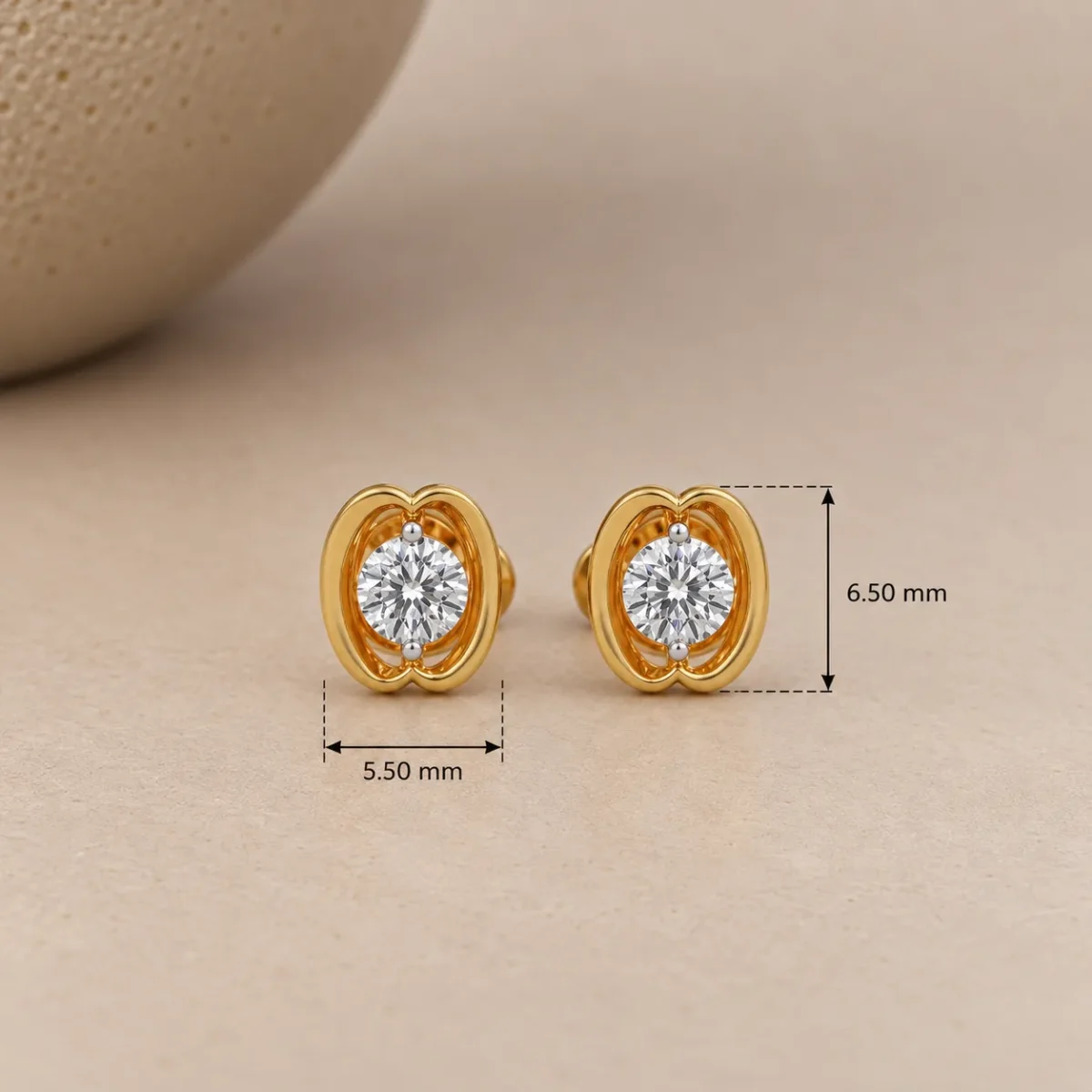 Timeless Oval Diamond Stud (Earrings) for Women – Elegant Lab Grown Diamond in 18K Gold - Image 4