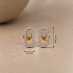Modern Rectangular Lab Grown Diamond Stud (Earrings) for Women – Elegant 18K Yellow Gold Design - Image 4
