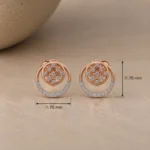Luxury Floral Hoop-Inspired Lab Grown Diamond Stud (Earrings) for Women – Elegant 18k Gold Design - Image 4